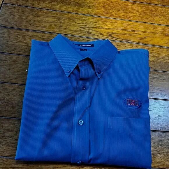 NWOT Port Authority Large Blue Long Sleeve Shirt #MSOC24 - Picture 1 of 7